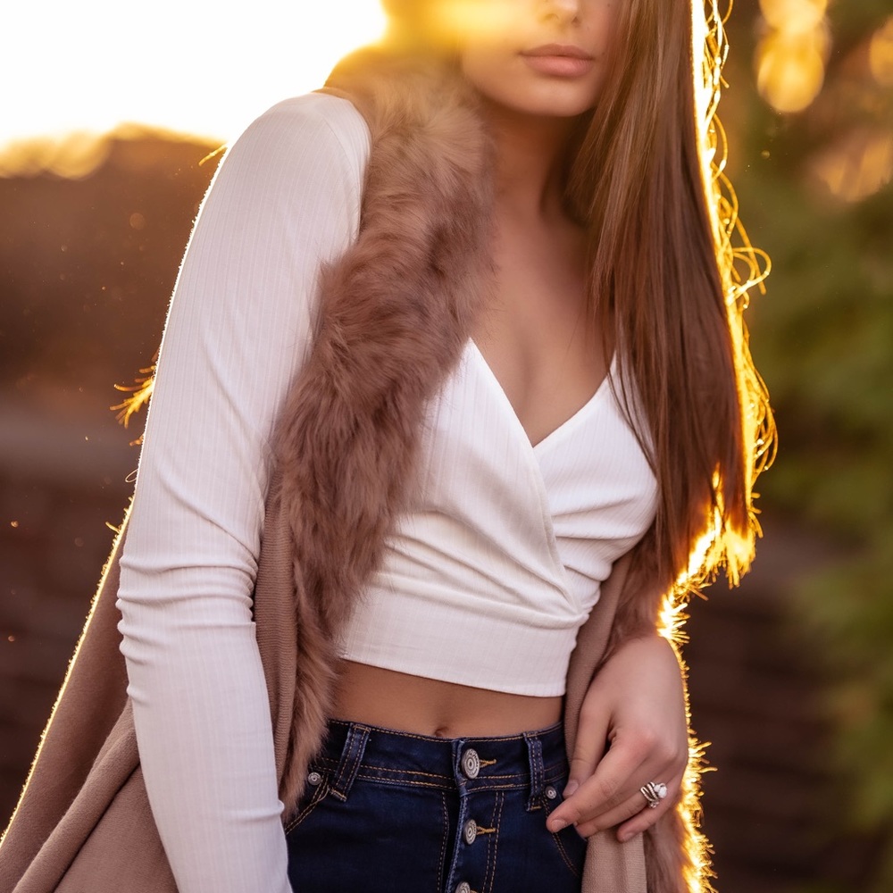 ‼️ Mauve Faux Fur Vest Fall Winter Cardigan Vest